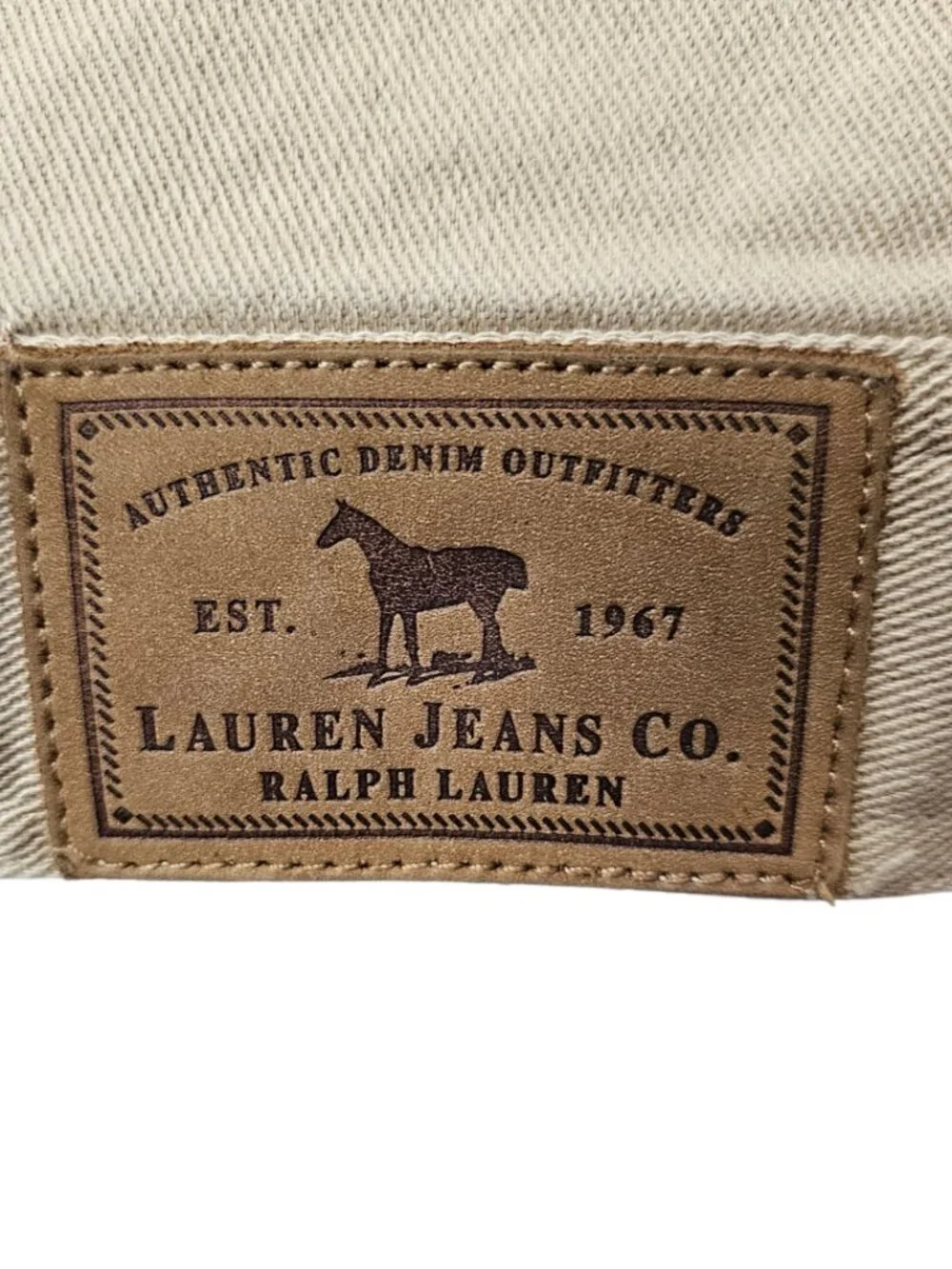 Lauren Jeans Co Ralph Lauren Denim Cotton Boho Corduroy Collar Tan Jacket M Y2K - Picture 7 of 11